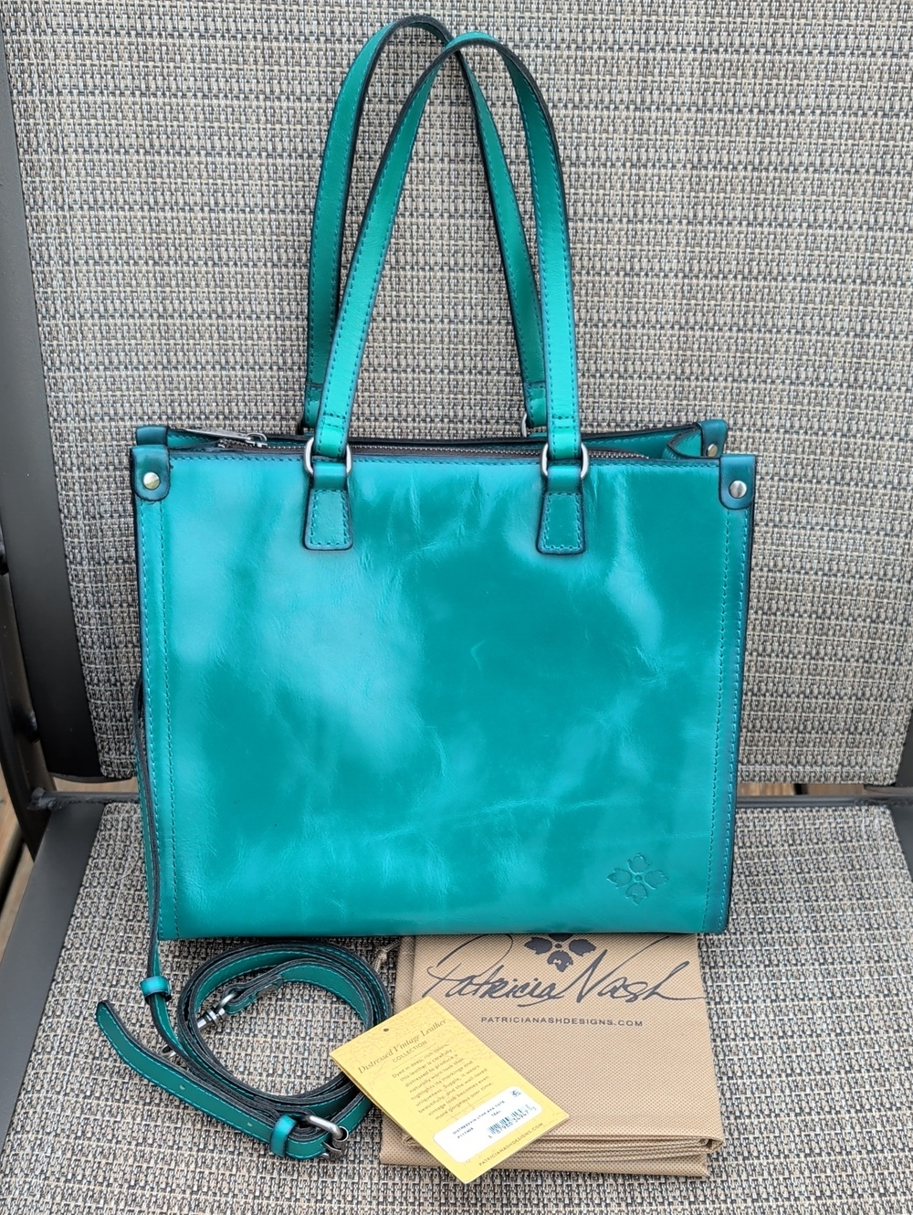 Patricia Nash Distressed Vintage Leather Ava Tote With Crossbody Strap NWT